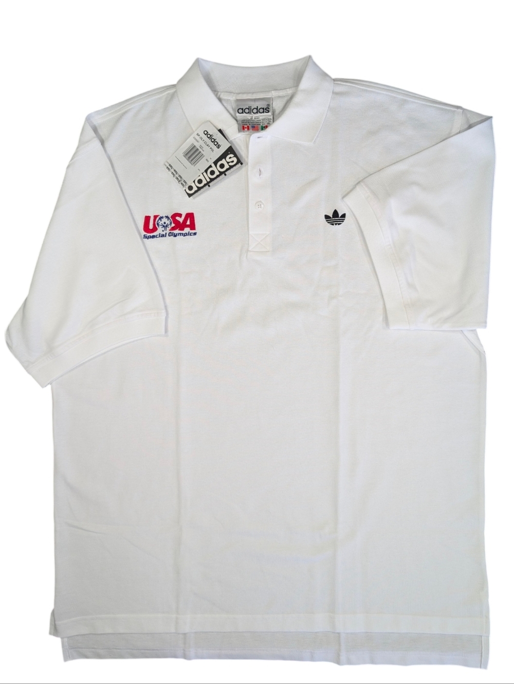 Vintage Adidas Polo W Embroidered Trefoil, Special Olympics USA. 2XL. NWT